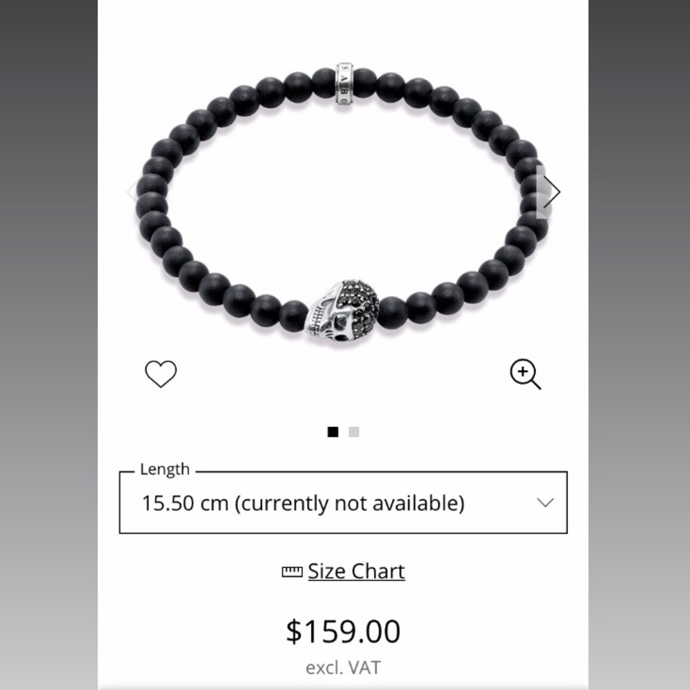 Thomas Sabo sterling silver skull bracelet